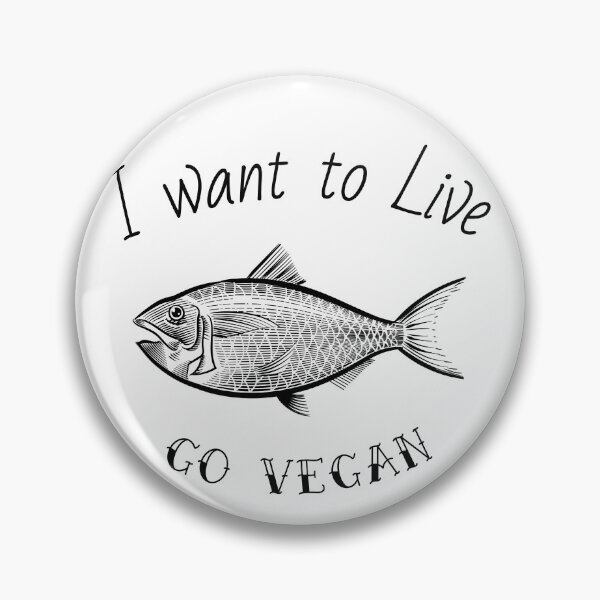 Item preview, Vegan Fish- I Want To Live designed and sold by jrobdesignz.