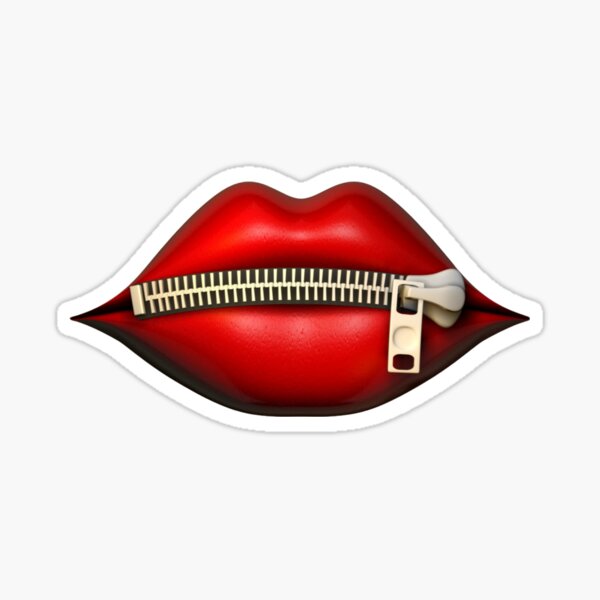 "Zipped lips 3d" Sticker by Goldenplace Redbubble