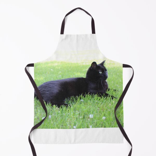 Item preview, black cat, grass, and petals designed and sold by ELMbytheriver.