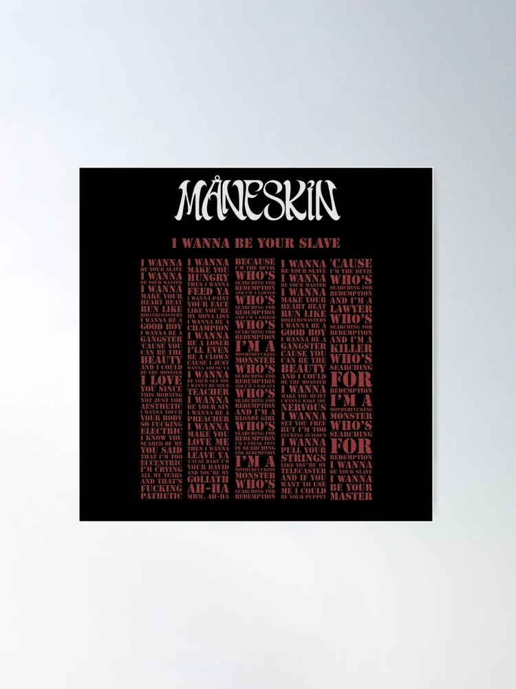 Måneskin - I Wanna be Your Slave Lyrics 