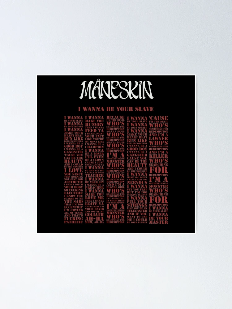 Måneskin I WANNA BE YOUR SLAVE ポスター fposter,small,wall_texture,