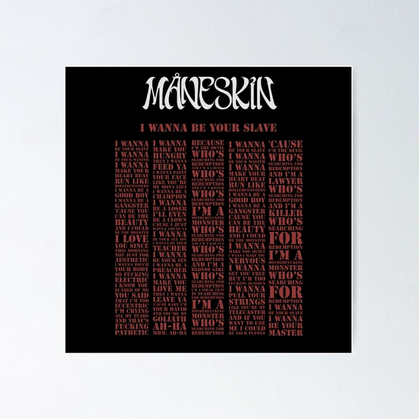 Måneskin - I Wanna be Your Slave Lyrics 