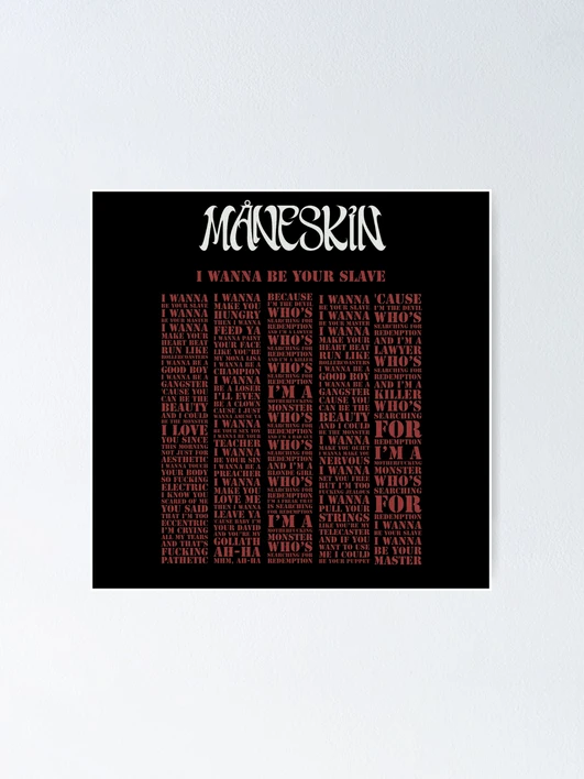 Måneskin - I Wanna be Your Slave Lyrics 