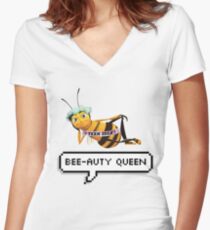 Bee-auty Queen Women's Fitted V-Neck T-Shirt