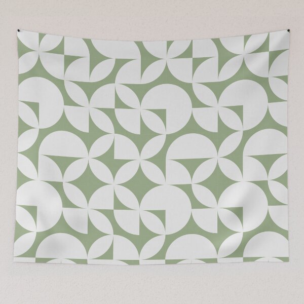 Item preview, Abstract Pastel Green Circles Modern Mid Century Geometric Pattern Scandinavian Rustic Interior designed and sold by BONBcreative.
