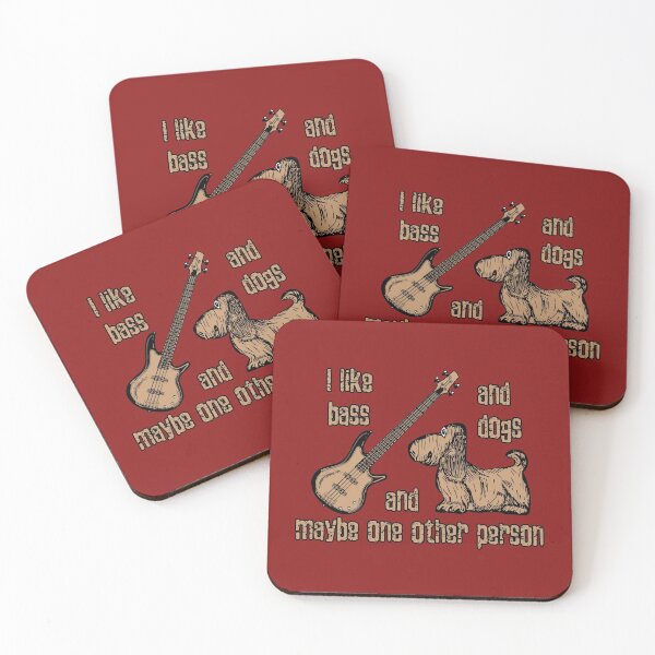 Item preview, I like bass guitars and dogs and maybe one other person funny designed and sold by SolidEarthArt.