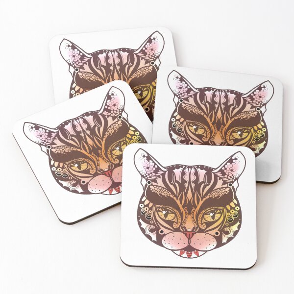 Item preview, Cat head, Cat head in colours  designed and sold by kMariaART.