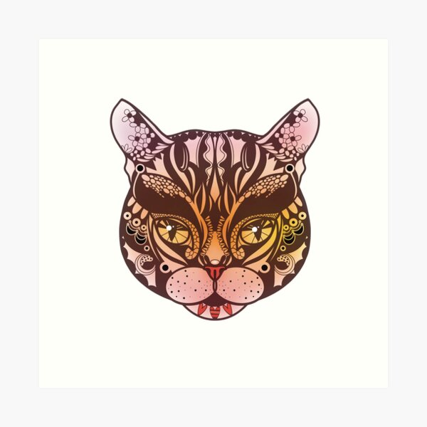 Impressions Artistiques Sur Le Theme T C3 te De Chat Redbubble