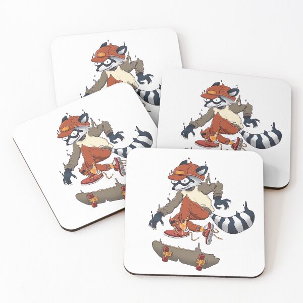 Item preview, raccoon riding a skateboard designed and sold by verlyandiya.