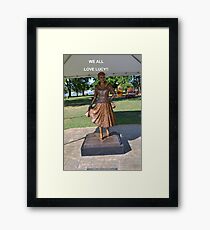 Lucille Ball Statue. Framed Print
