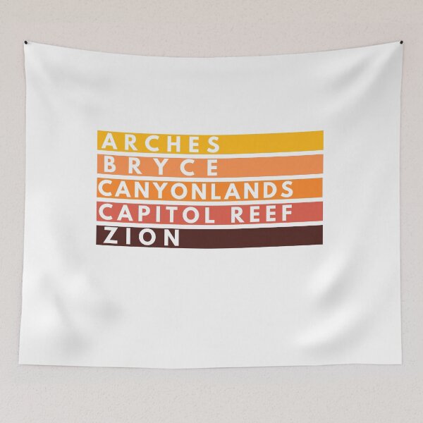 Item preview, Utah Mighty 5 National Parks Arches Bryce Canyonlands Capitol Reef Zion designed and sold by BadLatitude.