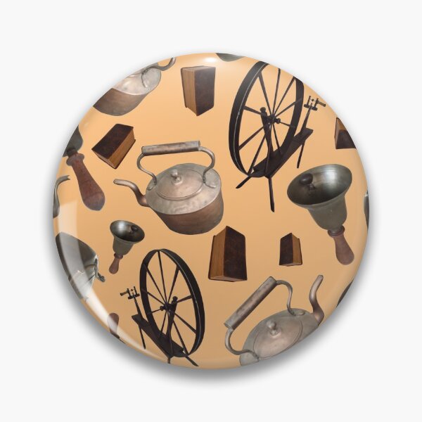 Item preview, Bells, Books, Spinning Wheels and Kettles on Soft Orange 5748 designed and sold by Art in My Loft.