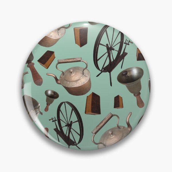 Item preview, Bells, Books, Spinning Wheels and Kettles on Green 5748 designed and sold by Art in My Loft.