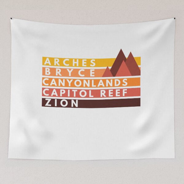 Item preview, Utah Mighty 5 National Parks Arches Bryce Canyonlands Capitol Reef Zion designed and sold by BadLatitude.
