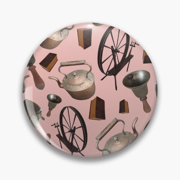 Item preview, Bells, Books, Spinning Wheels and Kettles on Pink 5748 designed and sold by Art in My Loft.