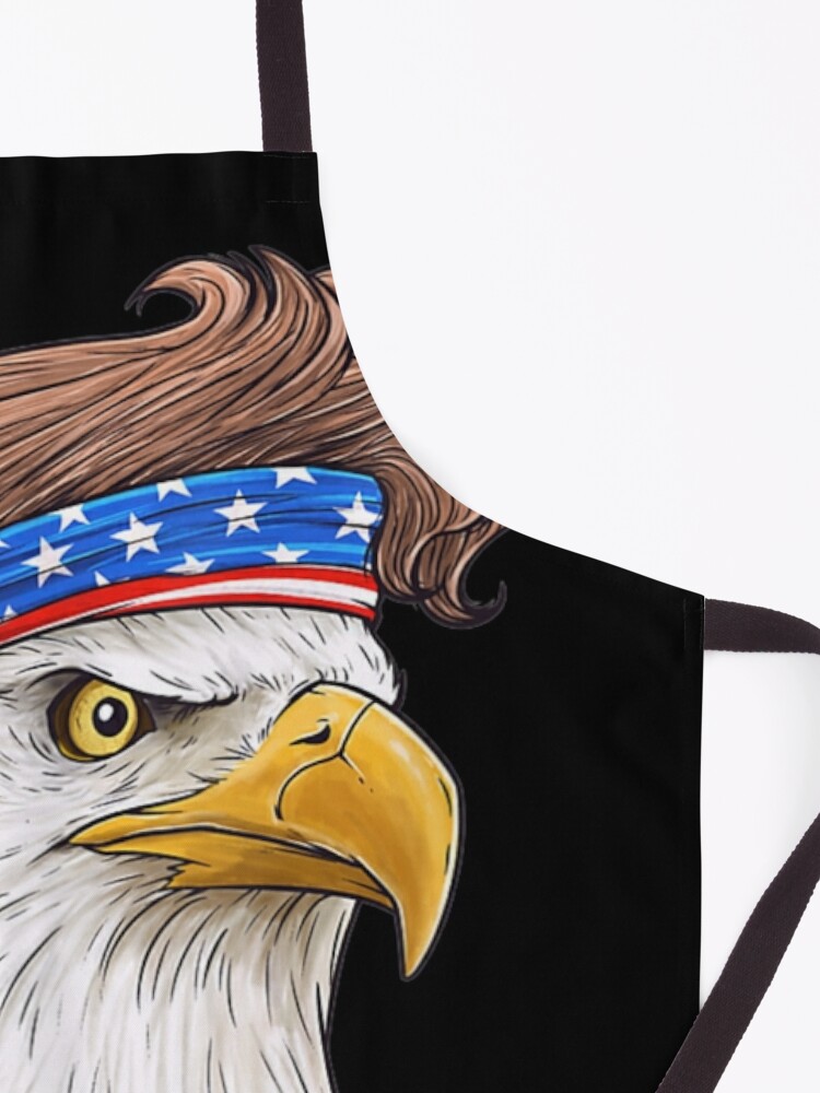 Alternate view of Eagle Mullet 4th Of July USA American Flag Merica Apron