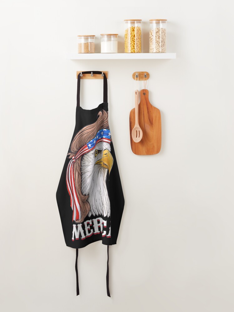 Alternate view of Eagle Mullet 4th Of July USA American Flag Merica Apron