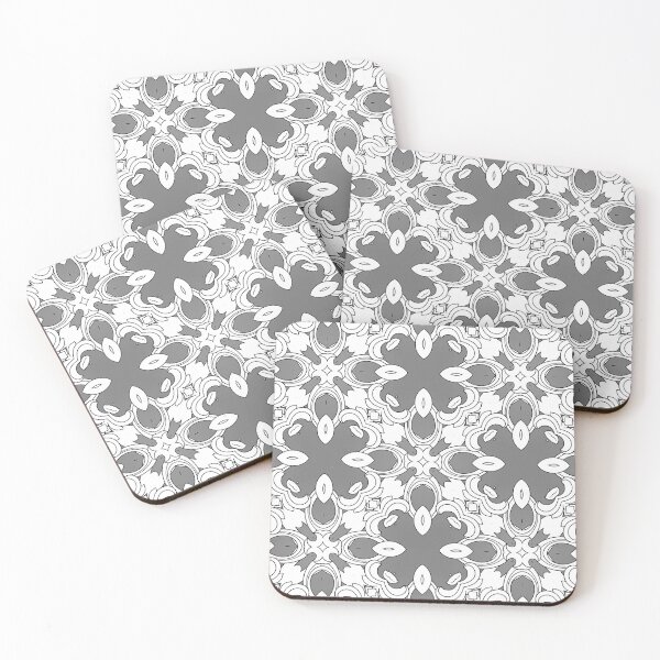 Item preview, Baroque Pattern in White and Gray - Geometric Repeat Pattern designed and sold by LaRoach Digital Arts.