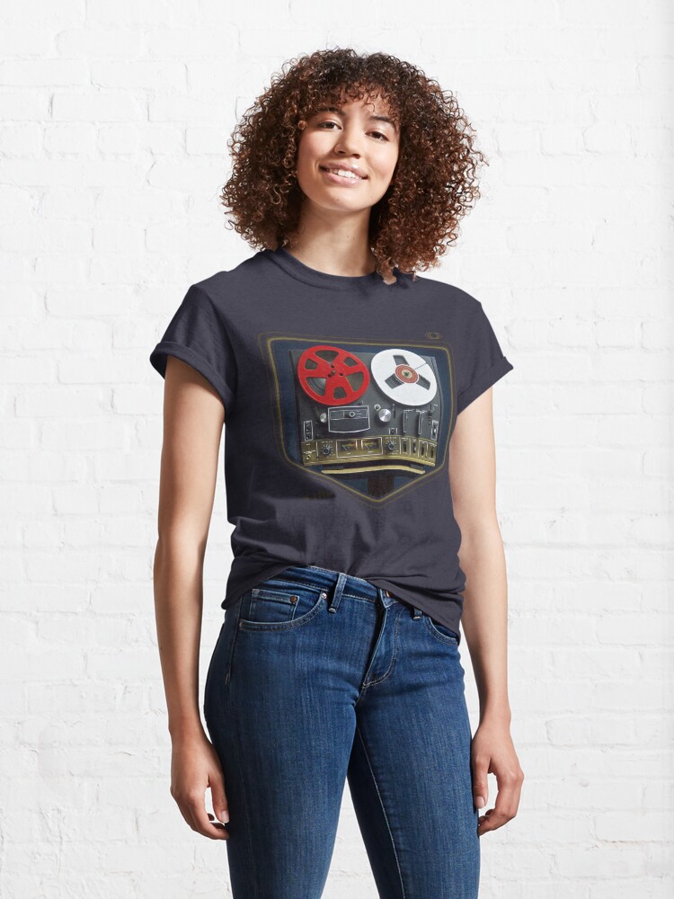 Thumbnail 4 of 7, Classic T-Shirt, Retro music concept with an analog reel to reel tape designed and sold by Maingraph.