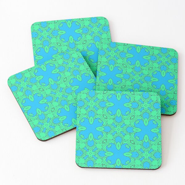 Item preview, Baroque Pattern in Green and Blue - Geometric Repeat Pattern designed and sold by LaRoach Digital Arts.