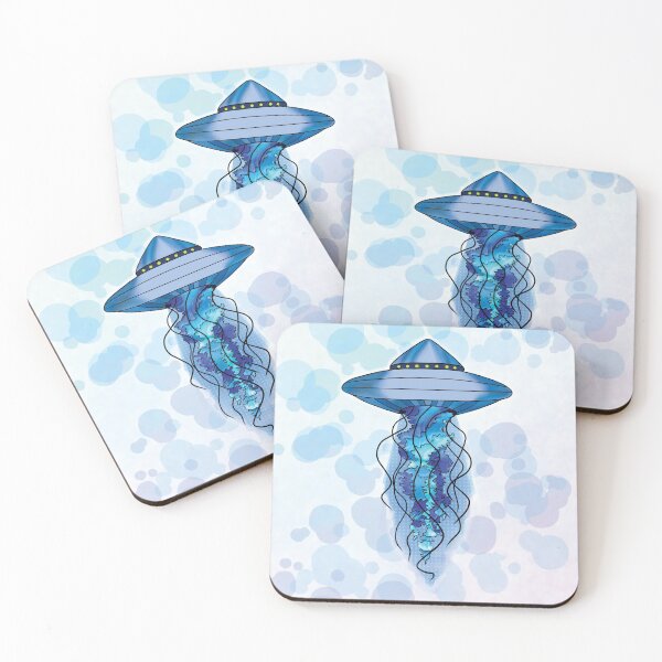 Item preview, UFO Jellyfish Watercolour Bubbles designed and sold by Ciara Shortall.
