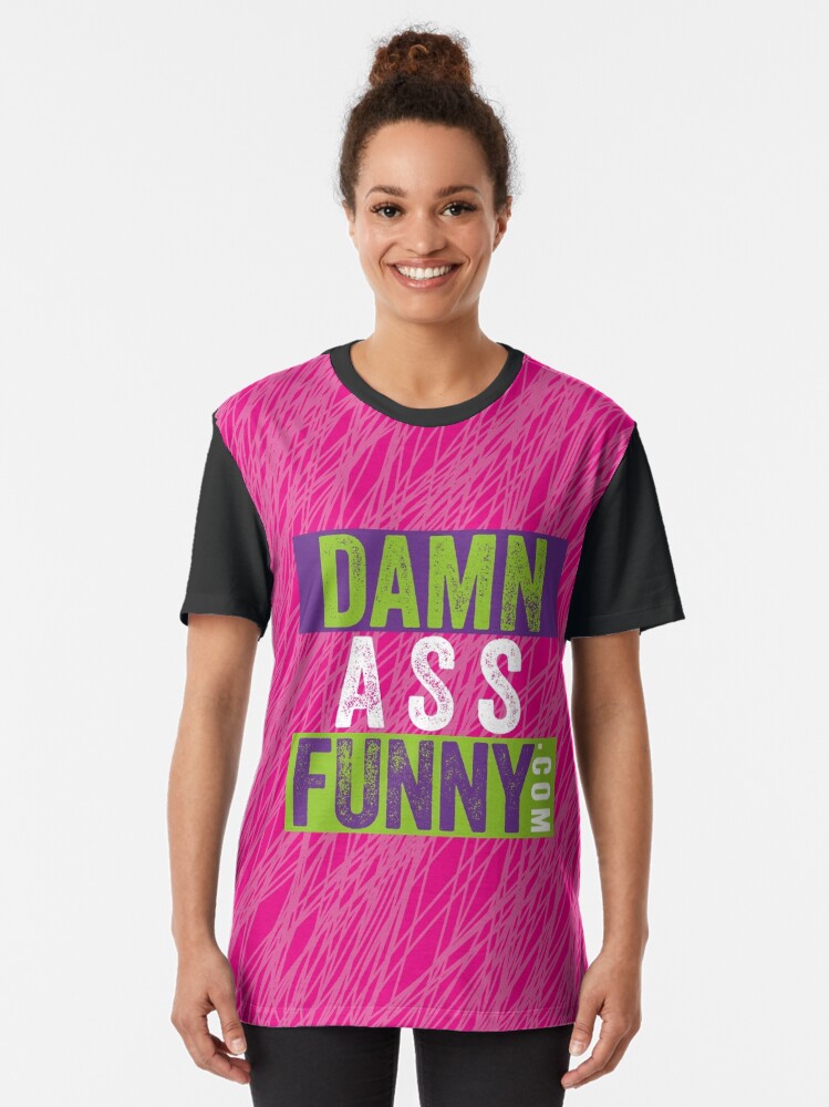 Thumbnail 2 of 5, Graphic T-Shirt, Damn Ass Funny - Pink Swoop designed and sold by DamnAssFunny.