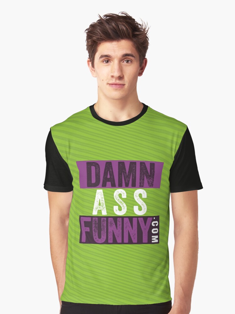 Graphic T-Shirt, Damn Ass Funny - Green Slant designed and sold by DamnAssFunny