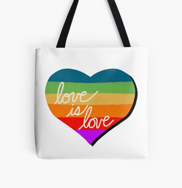 Love is Love Rainbow Heart for Pride All Over Print Tote Bag