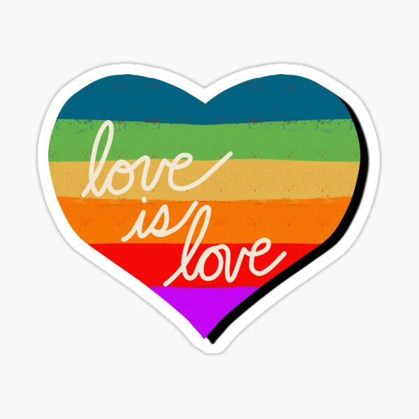 Love is Love Rainbow Heart for Pride Sticker