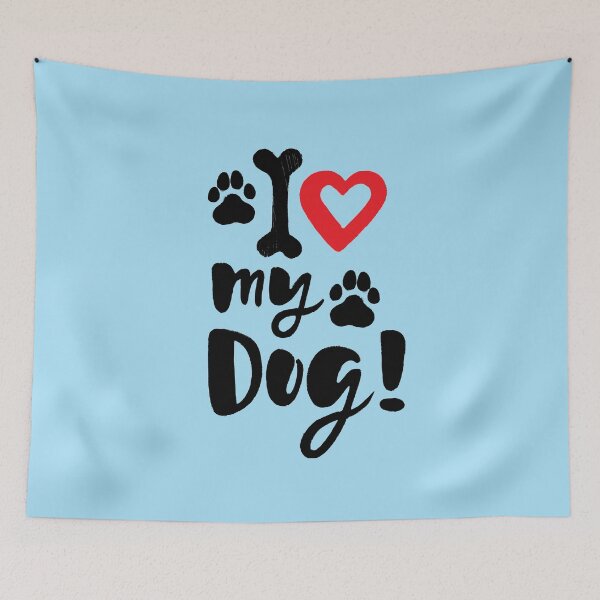 Item preview, I Love My Dog Pillow  designed and sold by MugsAndDuds.