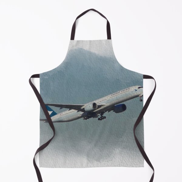 Item preview, Cathay Airlines airplane taking off on watercolor white background designed and sold by FDbubble1986.
