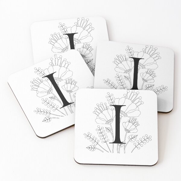 Item preview, Initial "I" monogram Simple Flowers Identity Personal Expression designed and sold by Best-Of-Me.