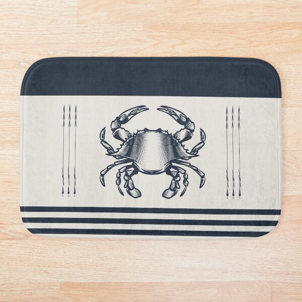 Item preview, Nautical Bath mat, Beach House Decor, Coast, Crab designed and sold by SeattlePig.