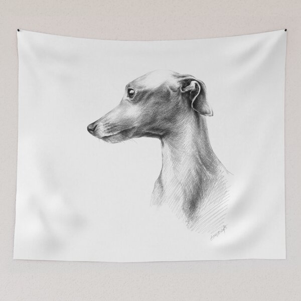 Item preview, Italian Greyhound Dog portrait Elegant Cute Animal art designed and sold by edrawings38.