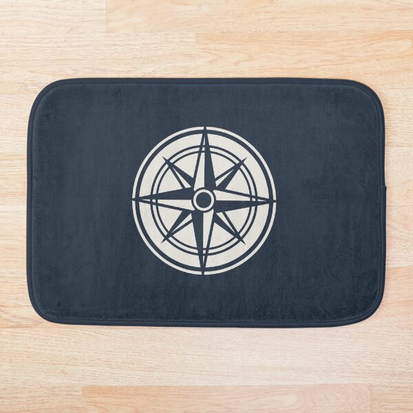 Item preview, Nautical Bath mat, Beach House Decor, Compass designed and sold by SeattlePig.
