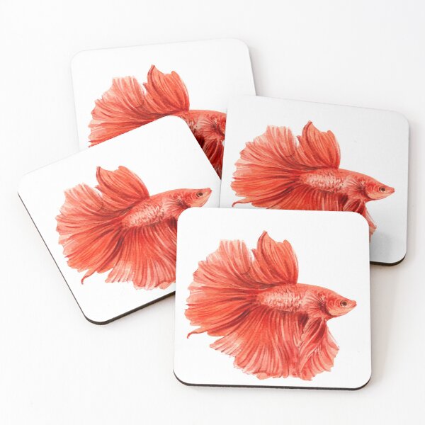 Item preview, Red betta fish watercolor designed and sold by WatercolorEPS.