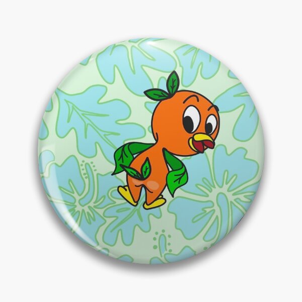 Item preview, Little Orange tropical Bird on hibiscus robin’s egg blue designed and sold by Sharilea.