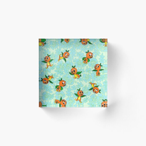 Item preview, Little Orange tropical Bird on hibiscus robin’s egg blue designed and sold by Sharilea.