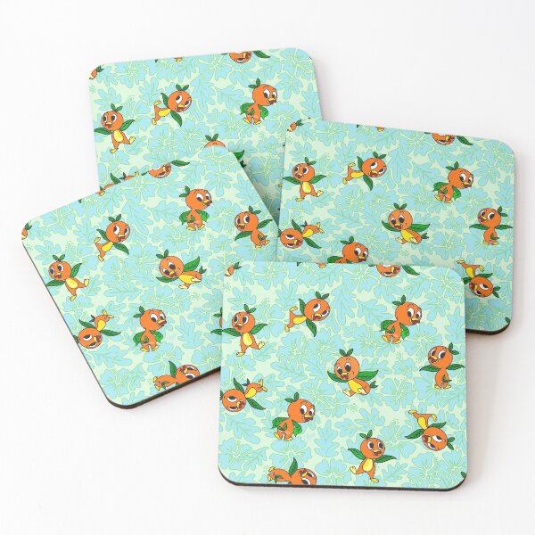 Item preview, Little Orange tropical Bird on hibiscus robin’s egg blue designed and sold by Sharilea.