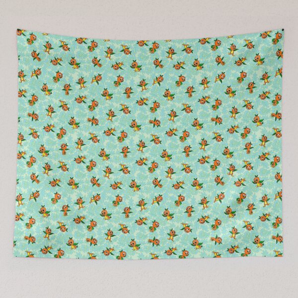 Item preview, Little Orange tropical Bird on hibiscus robin’s egg blue designed and sold by Sharilea.