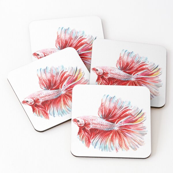 Item preview, Red betta fish watercolor designed and sold by WatercolorEPS.