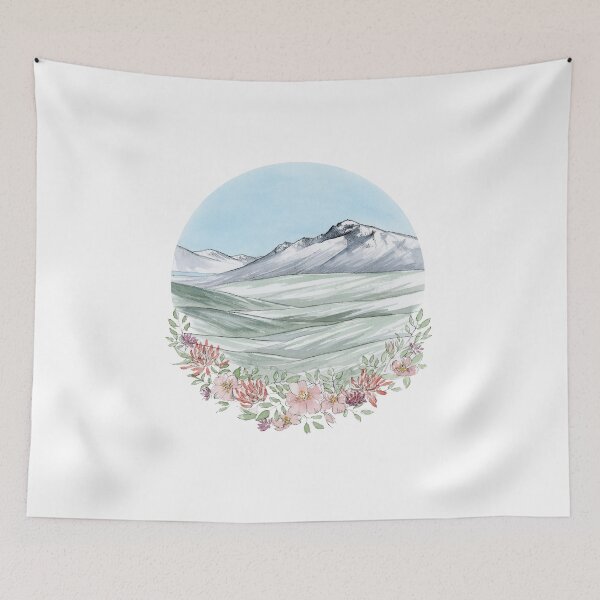 Item preview, Canoe Mountain - Line and Wash Design, Circle designed and sold by Jory Wong.