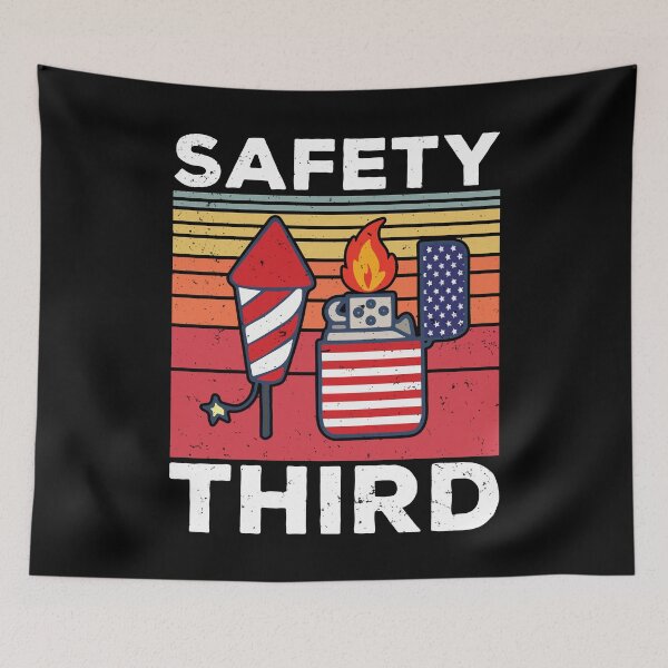 Item preview, Safety Third Funny 4th Of July Patriotic Fireworks Warning designed and sold by designbychow.