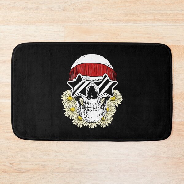 Item preview, Skull with Star-Shaped Sunglasses, Headband and Flowers designed and sold by SukaSukaSukaTee.