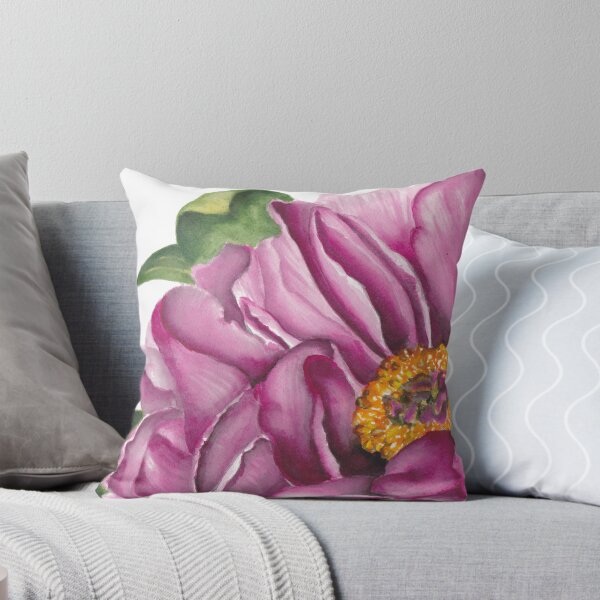 Artikelvorschau, Rosa Pfingstrosen-Blumen-Aquarell-Kunst entworfen und verkauft von Samantha Roberts.