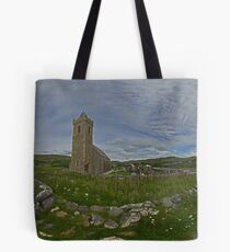 Glencolmcille Panorama with Church Tote Bag
