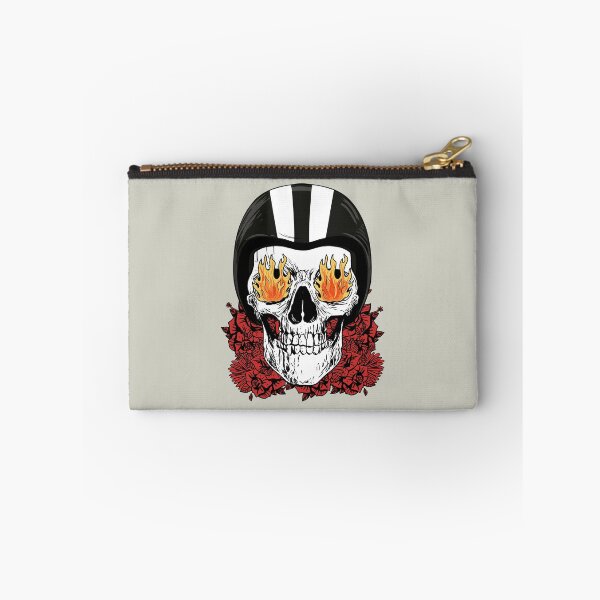 Item preview, Fiery-Eyed Skull with Flowers and Helmet designed and sold by SukaSukaSukaTee.