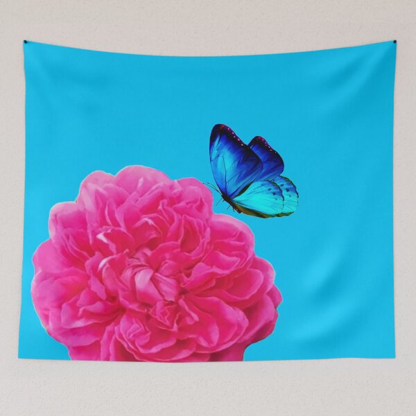Item preview, Pink Peony roses with sky blue background are the most beautiful flower in the world designed and sold by SueKnox.