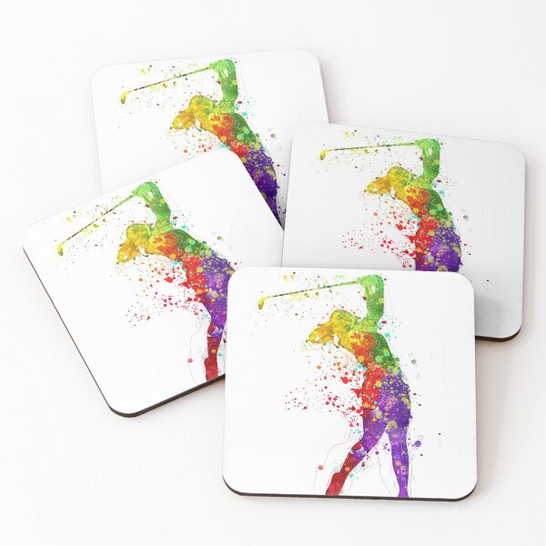 Aperçu de l'œuvre Golfeuse aquarelle impression joueur de Golf femme femme maman filles Golf jouant mur Art décoration peinture créée et vendue par Rockwpapart.