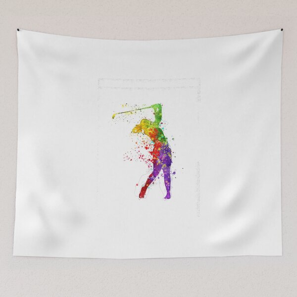 Item preview, Female Golfer Watercolor Print Golf Player Female Woman Mom Girls Golf Playing Wall Art Decoration Painting designed and sold by Rockwpapart.